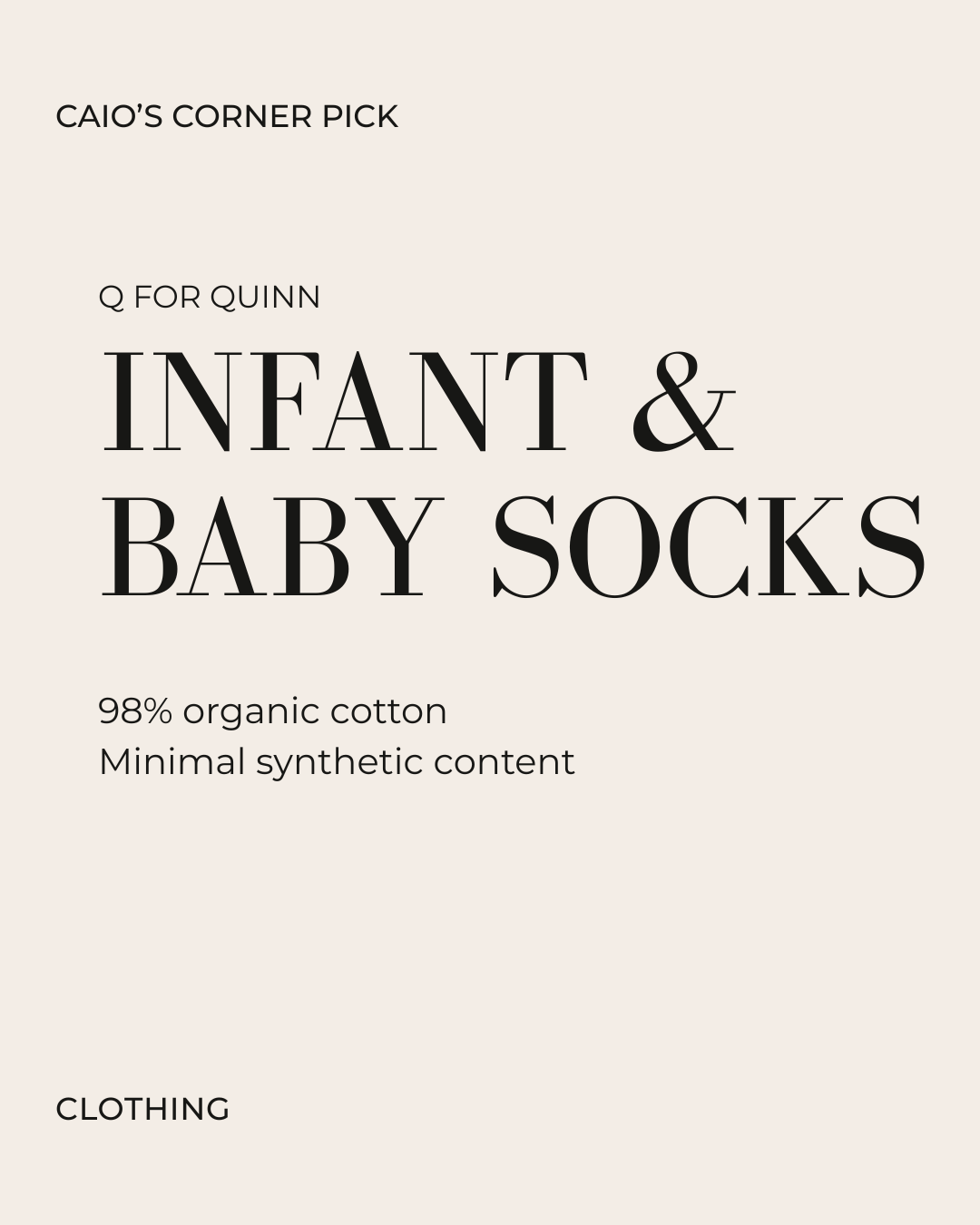 Q for Quinn Organic Cotton Baby Socks