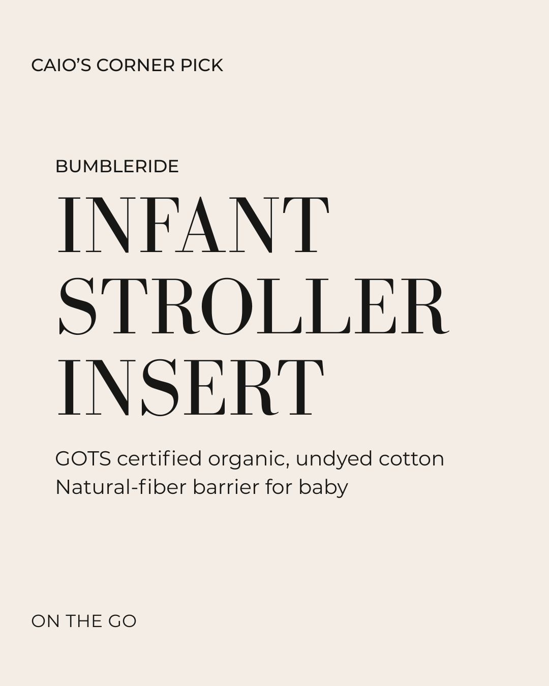 Bumbleride Newborn Organic Cotton Stroller Insert