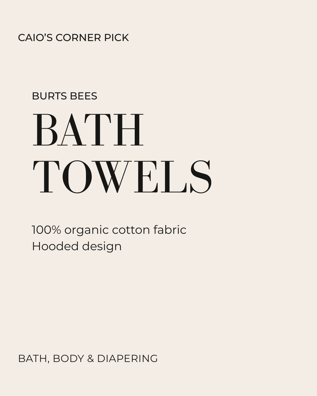 Burt's Bees Organic Cotton Bath Towels (set of 2)