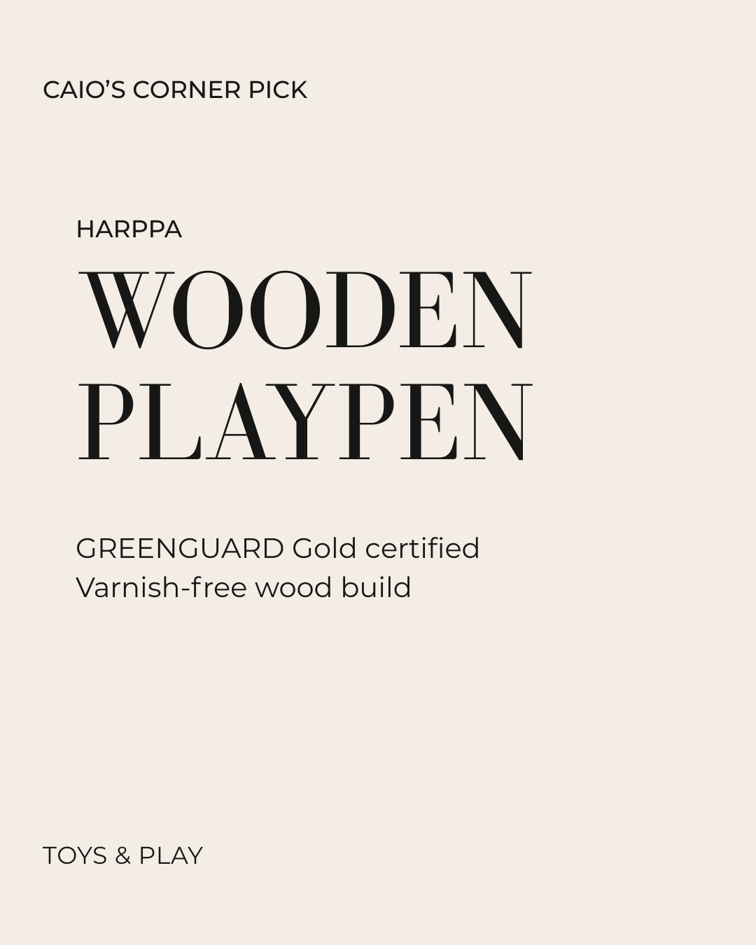 HARPPA Grovi Wooden Baby Playpen