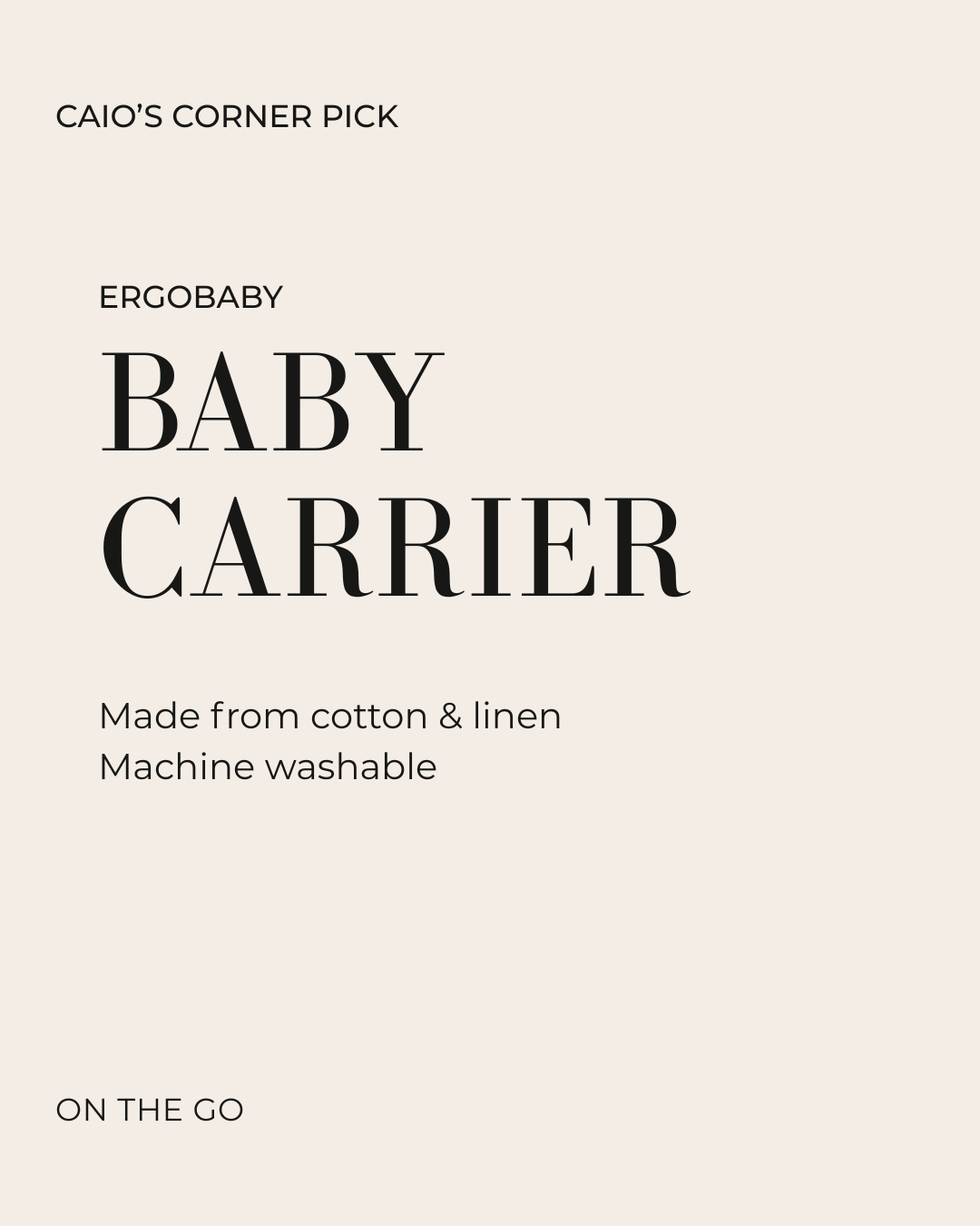 Ergobaby Linen Omni Deluxe Baby Carrier