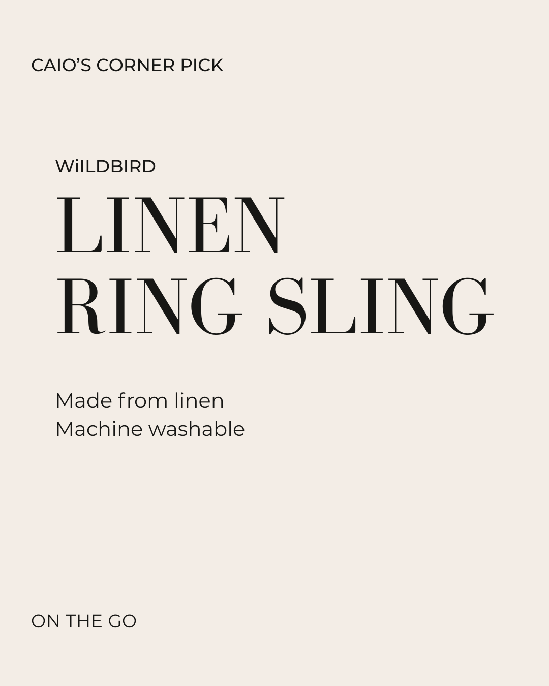 WildBird Linen Ring Sling