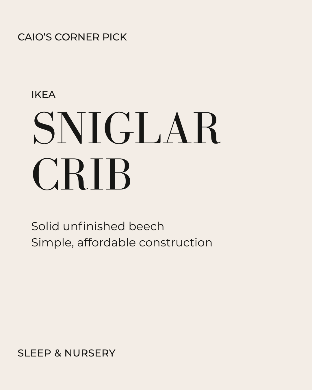 Ikea Solid Beech Wood Crib