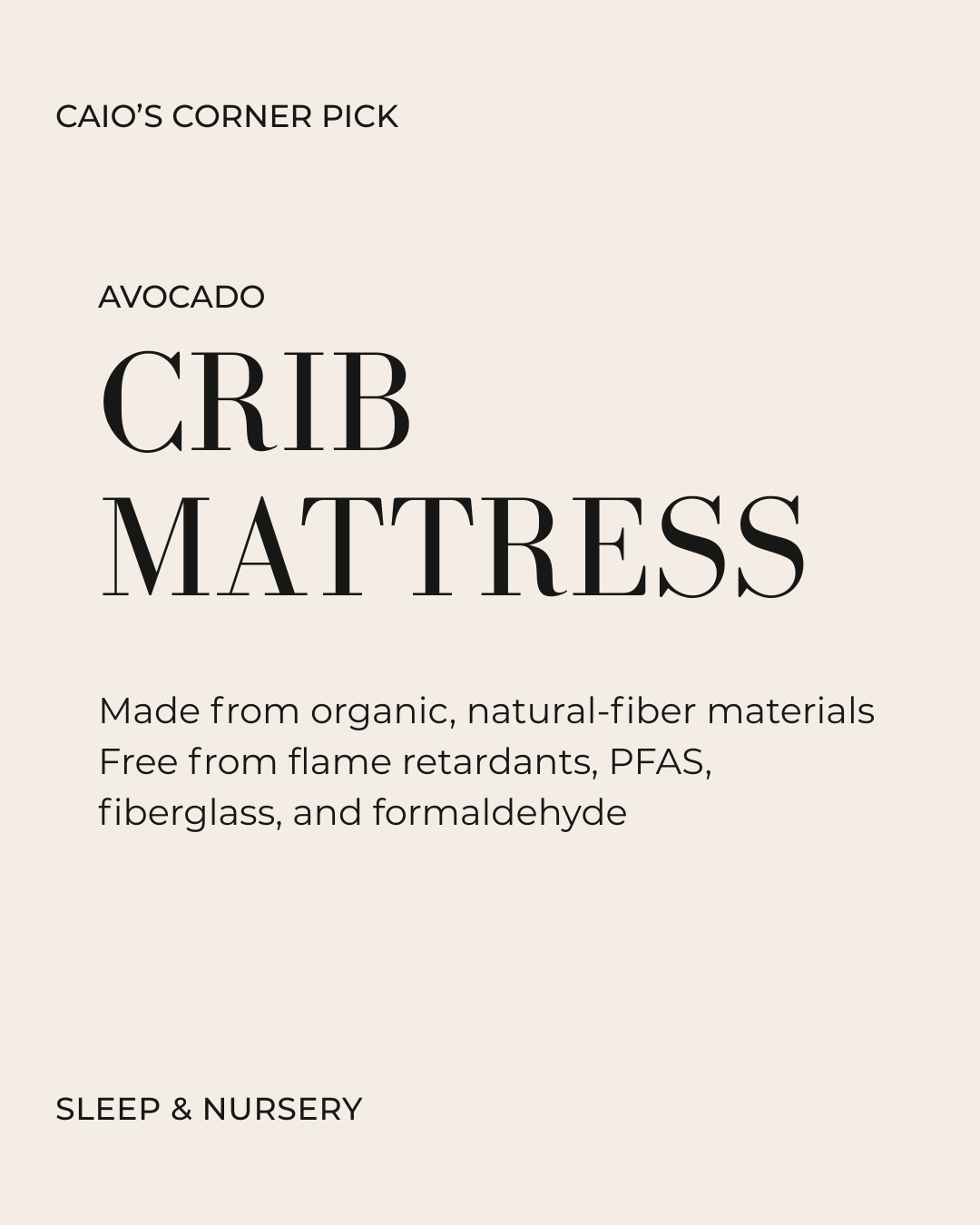 Avocado Dual-Stage Organic Crib Mattress