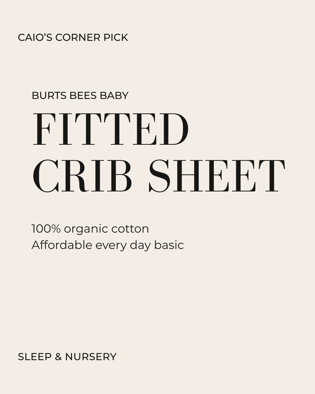 Burt's Bees Organic Cotton Fitted Crib Sheet