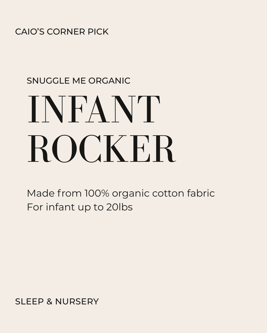 Snuggle Me Organic Cotton Infant Rocker