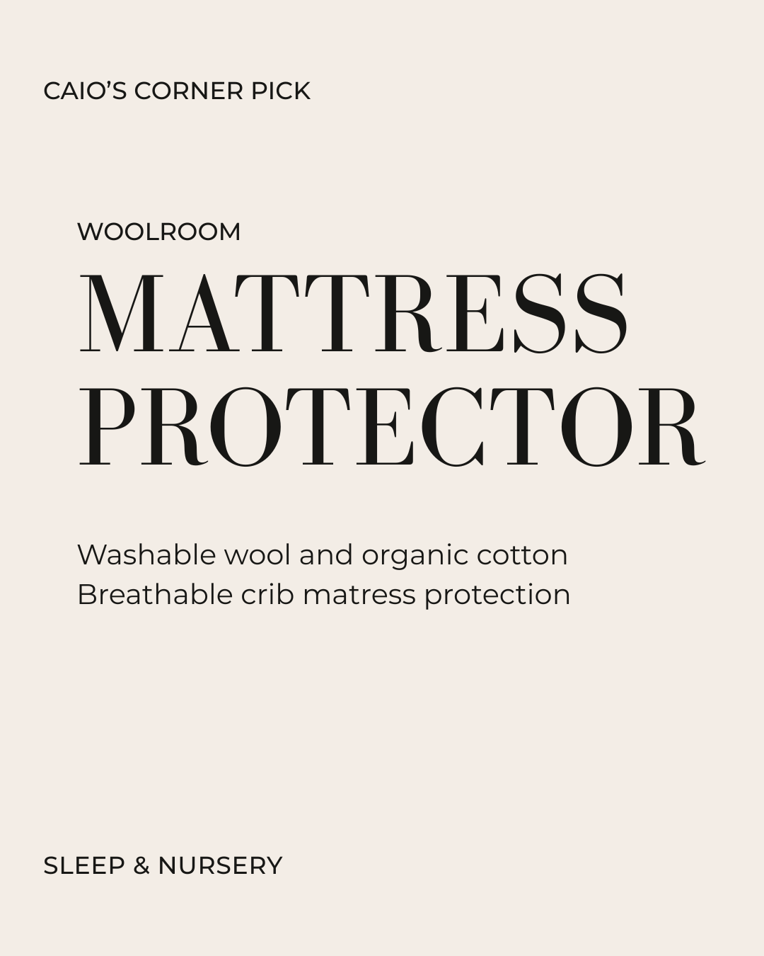 Woolroom Organic Washable Crib Mattress Protector