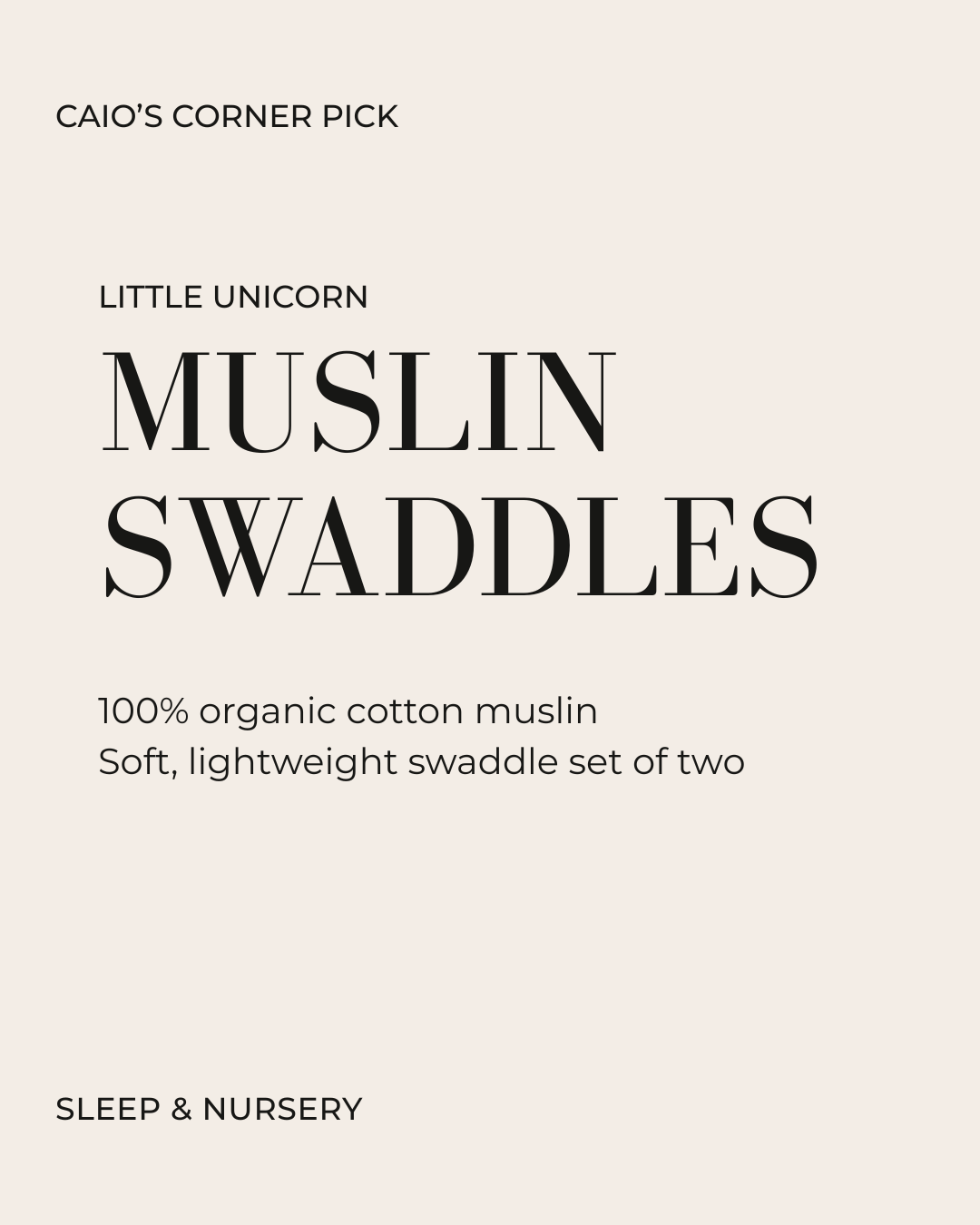 Little Unicorn Organic Cotton Muslin Swaddle Set